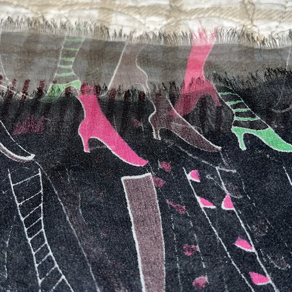 Designer silk scarf wrap boot pattern 96” x 88”